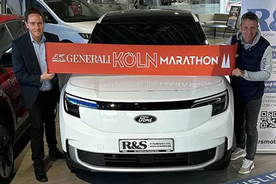 Vollelektrische Streckenfahrzeuge für den Köln Marathon
